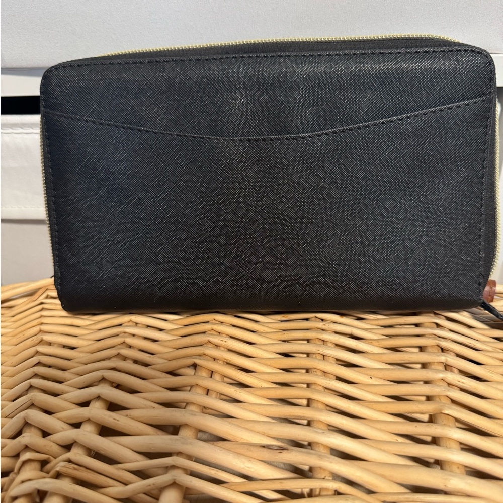 Solight Black Textured Zip Planner/Wallet